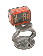 single early 1920's american vintage industrial refinished cast iron boylston "new old stock" steam valve bonnet display stand