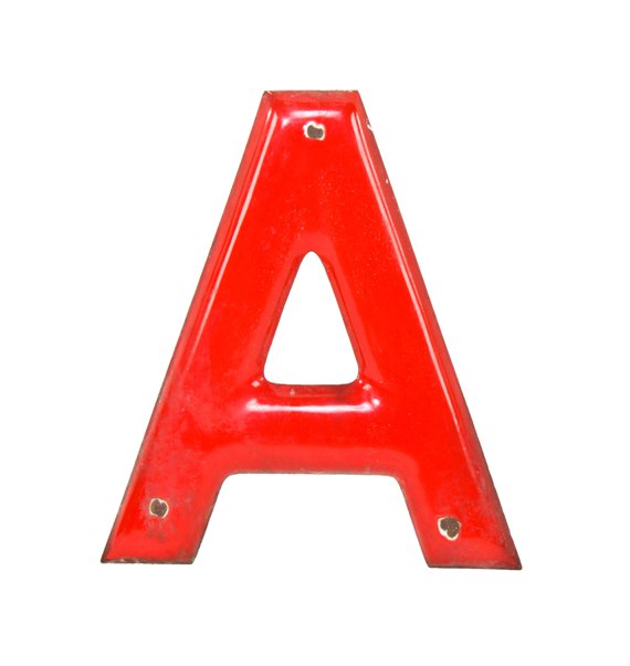 single-sided american industrial exterior die cut steel cherry red porcelain enameled sinclair service station letter sign