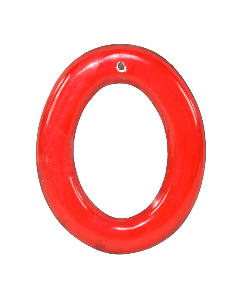 original american single-sided die cut steel cherry red porcelain enameled sinclair service station exterior letter sign