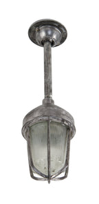 "explosion proof" american vintage industrial paint factory hazardous area single electric pendant light with fluted glass globe