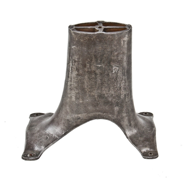 unusually-shaped early 20th century antique industrial heavily reinforced cast iron factory machine base with flared feet
