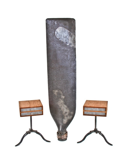 visually unique towering early 20th century antique industrial cold-rolled iron automotive assembly plant air ventilation fan blade