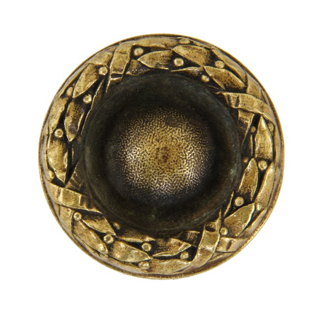 single early 20th century ornamental cast brass chicago city hall interior office door handle with detailed bayleaf border