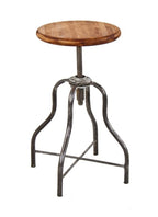 late 1920's vintage american medical heavy gauge bent tubular steel four-legged adjustable height stool with revolving seat