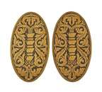 american c. 1909 antique ornamental single-sided bronze metal historic la salle hotel building elevator door plaques