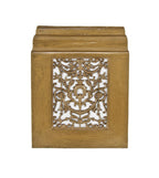 original c. 1880's antique american ornamental perforated cast iron interior residential metallic gold enameled fireplace summer cover or front