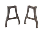 matching set of original early 20th century fanciful cast iron chicago celluloid button factory foot press machine legs or bases