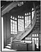historically important original 19th century single-sided john root-designed rookery building "wainscot" copper-plated iron staircase panel