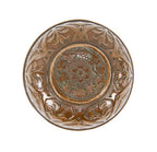 finely cast c. 1870's antique american ornamental cast bronze banded rim doorknob containing a sunken center with grapes and leafage