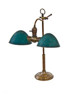 intact and hard to find early 20th century original american single arm adjustable office desk incandescent lamp with fully functional benjamin twin socket plug