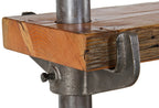 fully adjustable freestanding boylston steam factory "pipe rack" stationary bookshelf with old growth pine wood shelves