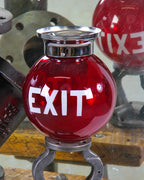 original late 1920's american ceiling mount chicago theater interior illuminated light with ruby red glass globe
