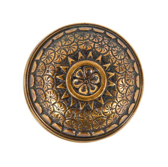 c. 1880's american eastlake style ornamental cast bronze "brocade" pattern dome-shaped doorknob with knurled edge