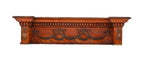 lavish 19th century largely intact "flame" birch and mahogany wood interior residential header section with elaborate gesso ornament