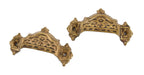matching set of original 19th century antique american patented cast bronze decorative sliding drawer pulls or handles