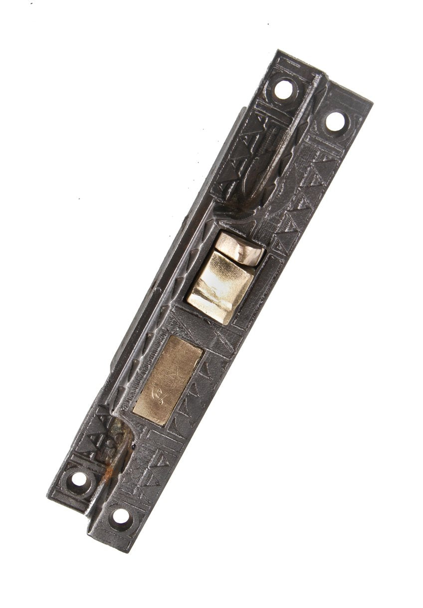 c. 1880's original and fully operational commercial store door thumblatch handle mortise lock with decorative faceplate