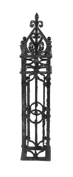 very impressive early 20th century highly ornamented new york city mansion exterior black enameled wrought iron newel post with ball finials and scrollwork