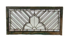 astonishing late 1880's oversized antique american victorian era residential transom window with combination bevel and textured glass "sun ray motif"