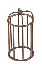 original and intact early 20th century antique american salvaged chicago copper-plated brass industrial "crescent" style portable lamp replacement cage