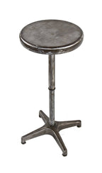 completely refinished and fully functional vintage american industrial adjustable height stationary stool with cast iron base