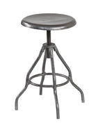 early 1920's antique american medical adjustable height hospital operating room surgeon stool with revolving circular-shaped seat