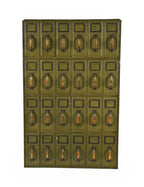 early 20th century chicago courthouse building four-unit stackable "fireproof" multi-drawer filing cabinet with original olive green enameled finish