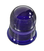 original and intact vintage american industrial dark cobalt blue dome-shaped airport runway navigational signal fresnel lens