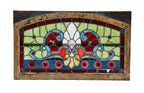 incredible late 1880's original american high victorian era chicago mansion stained glass transom window with large rondels