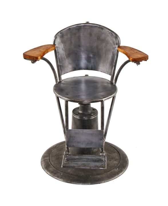 very unusual c. 1940's world war ii-era american vintage industrial naval ship reinforced medical examination swivel chair with heavily weighted base