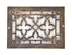 original petite-sized late 19th century antique american "persian" pattern interior residential air intake register or grate with brass plating