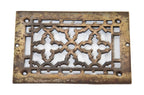 original late 19th century antique american victorian era "persian" pattern wall-mount ornamental cast iron air intake grate or register cover