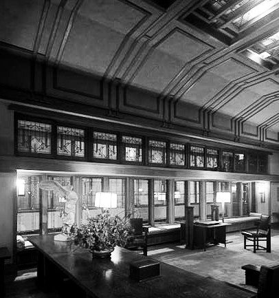 two historically important early 20th century frank lloyd wright-designed francis w. little house art glass interior doors with copper-plated zinc caming