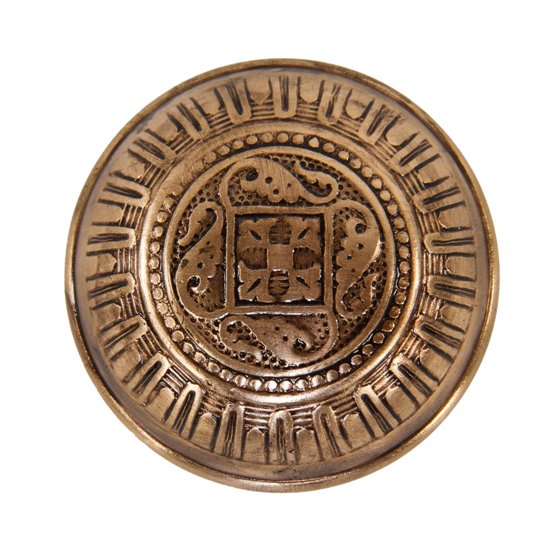 late 19th century antique american victorian era ornamental wrought brass dome-shaped residential passage size banded rim doorknob
