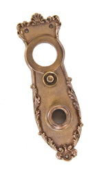 early 20th century original ornamental cast bronze interior new york city plaza hotel guest room door backplate or escutcheon with push button