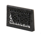 c. 1910-15 original fully functional interior residential ornamental black enameled cast iron wall-mount heat register with single louver