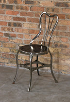 original early 20th century no. 151 joe uhl-designed "perfection" chair comprised of folded and pressed chrome plated steel
