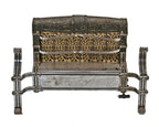 exceptional c. 1930's american art deco machine age interior residential chrome plated steel fireplace gas unit heater with original radiating elements