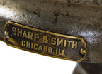 refinished early 20th century antique american medical three-legged revolving seat hospital operating room stool with brass name plaque