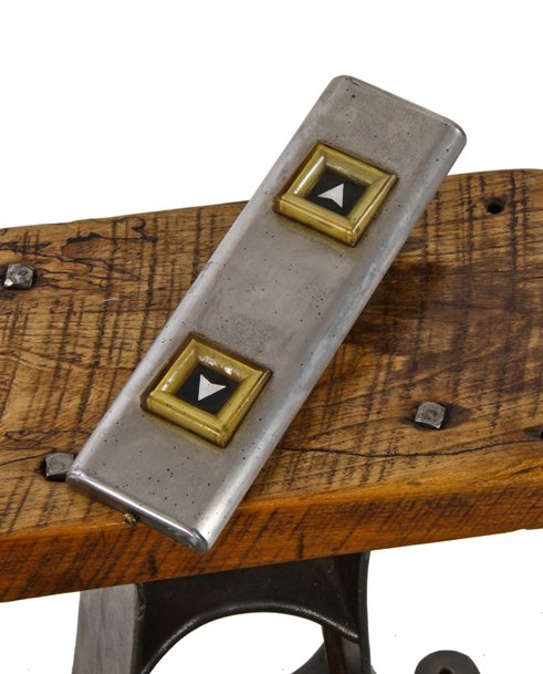 c. 1950's original flush mount interior chicago commercial building molded plastic and stainless steel elevator push button backplate
