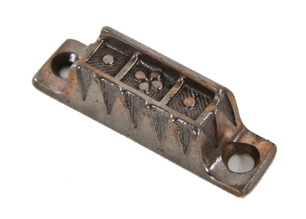 original late 19th or early 20th century copper-plated ornamental cast iron residential cabinet cupboard turn catch or keeper