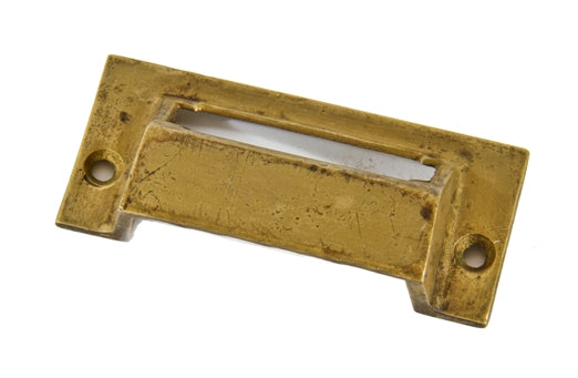 single early 20th century antique american unornamented cast brass apothecary cabinet drawer or bin pull