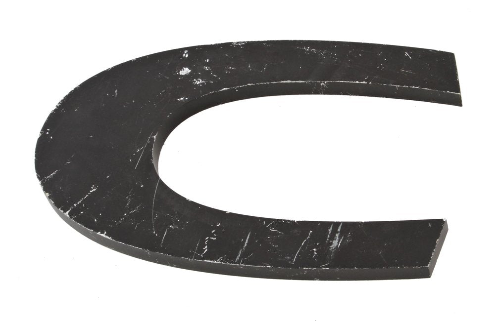 single-sided flush mount black enameled reinforced cast aluminum exterior chicago bowling alley letter sign with surface wear