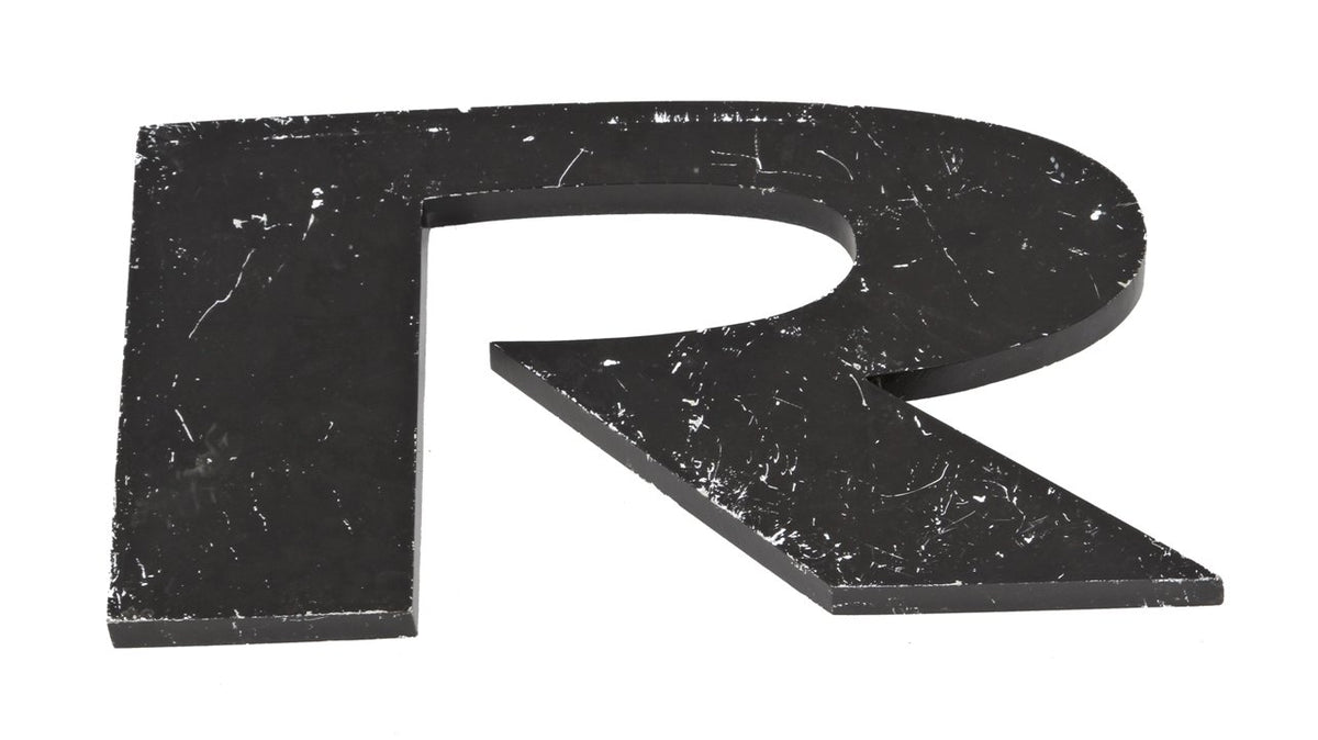 c. 1950's american single-sided cast aluminum chicago bowling alley exterior letter sign with weathered black paint finish