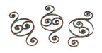 three matching 19th century antique american ornamental wrought iron exterior residential baluster panels with weathered paint finish