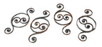 four count c. 19th century antique american ornamental wrought iron exterior residential balusters with distressed paint finish