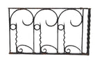 c. 1880's antique american victorian era black enameled hand forged wrought iron exterior residential stoop railing section
