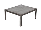 modified vintage american industrial four-legged angled steel low-lying coffee table repurposed from a larger factory die table