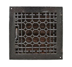 completely intact black enameled antique american interior residential wall mount ventilation grate with steel louvers