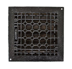 antique american interior residential ornamental black enameled cast iron residential wall-mount louvered grate