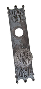 original and intact louis sullivan-designed interior office door emblematic backplate and doorknob salvaged from the historically important wainwright building